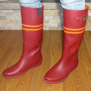 Tommy Hilfiger Twvinette All Weather Water proof Rubber Boots galoshes Size 8